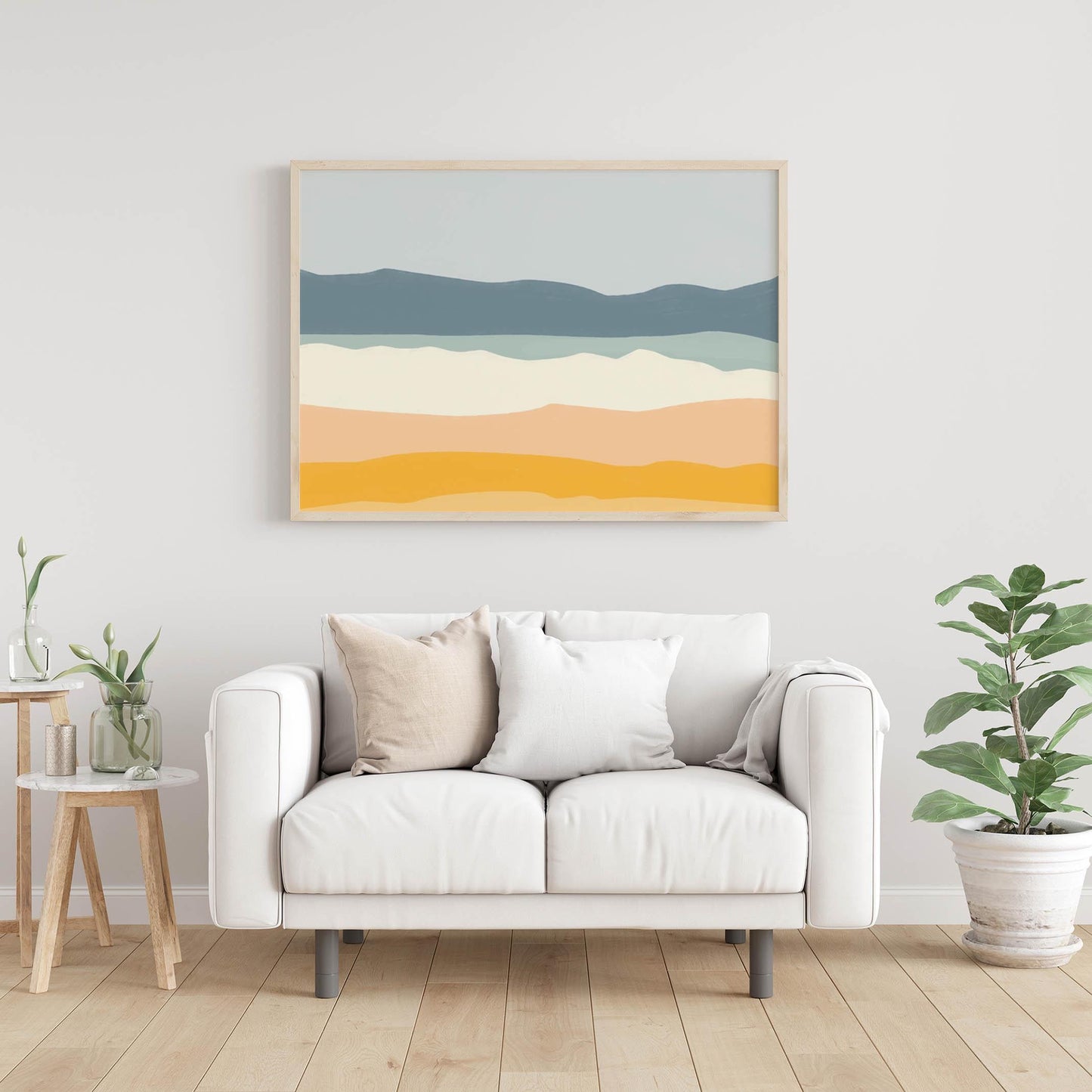 Abstract Beach Landscape Painting - Modern Seascape Art