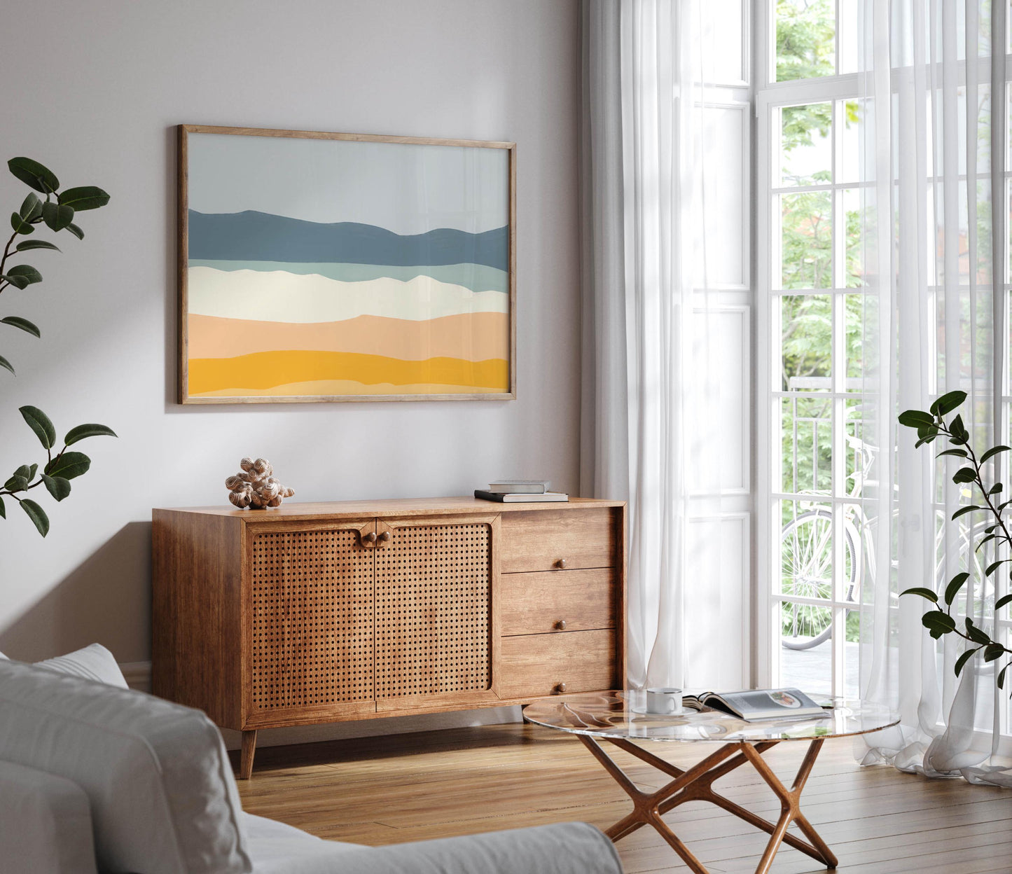 Abstract Beach Landscape Painting - Modern Seascape Art