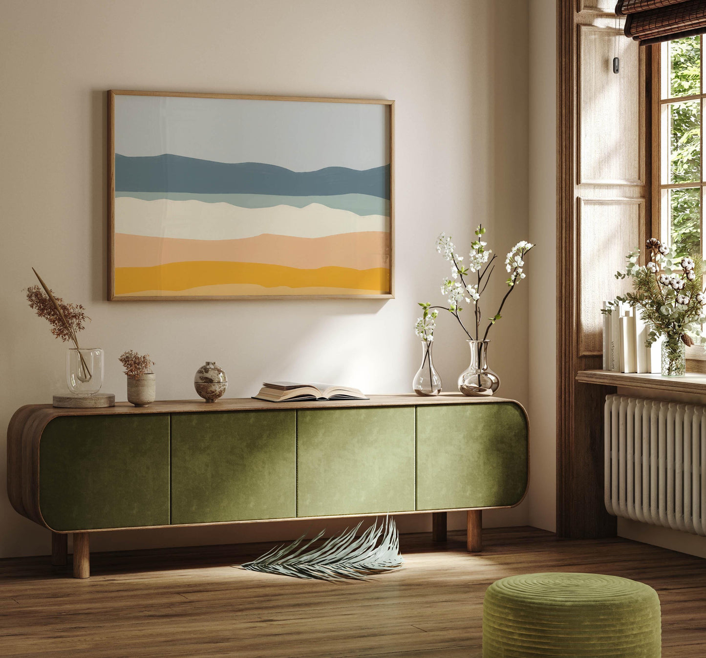 Abstract Beach Landscape Painting - Modern Seascape Art