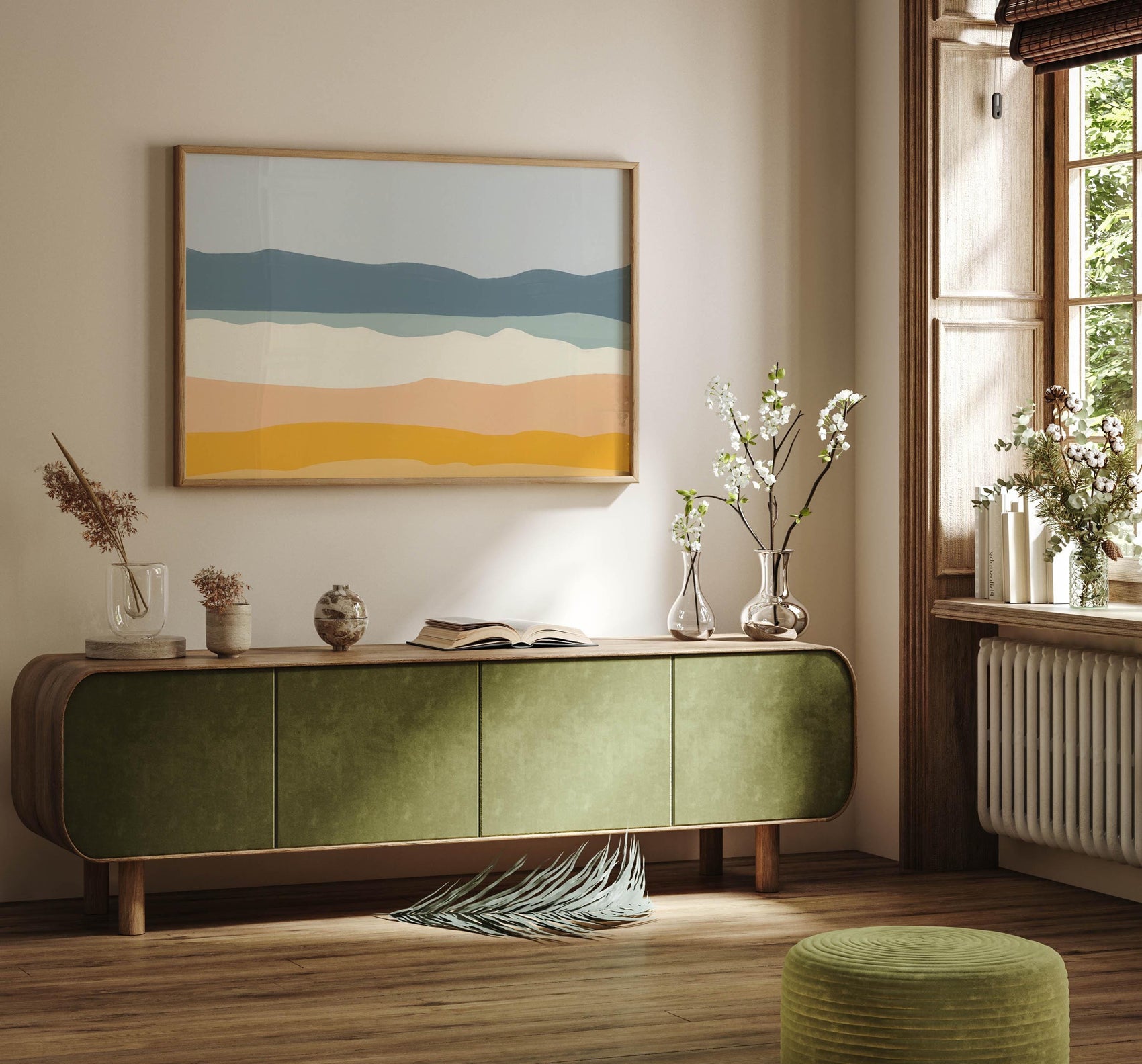 Abstract Beach Landscape Painting - Modern Seascape Art