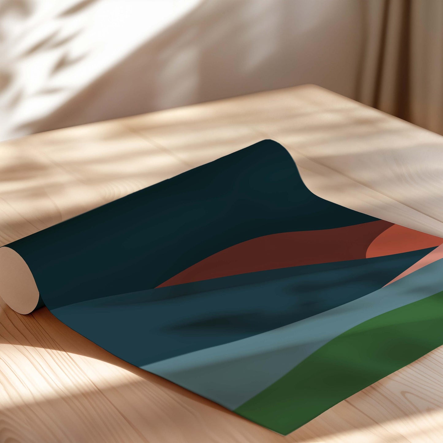 Set of 2 Abstract Landscape Prints - Modern Colourful Wall Art