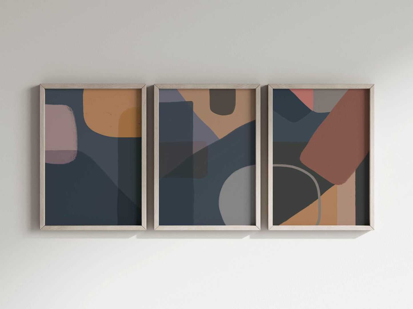 Set of 3 Abstract Painting Prints - Modern Boho Wall Art