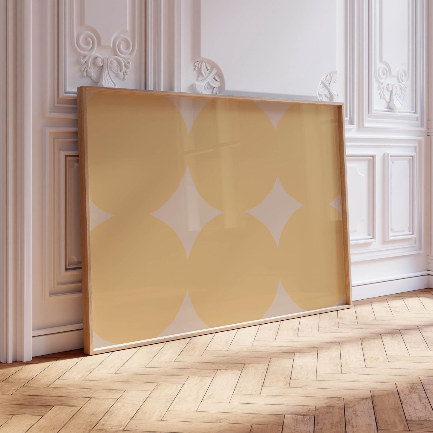 Soft Yellow Abstract Circles Art - Pattern Prints