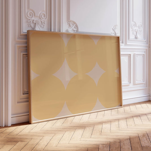 Soft Yellow Abstract Circles Art - Pattern Prints