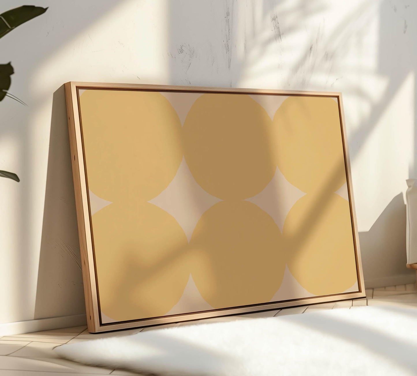 Soft Yellow Abstract Circles Art - Pattern Prints