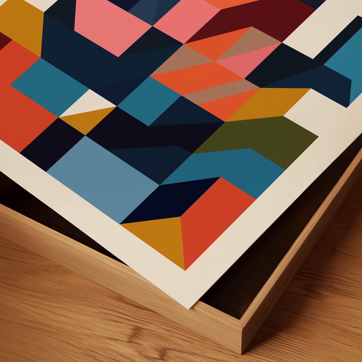 Bold Geometric Abstract Wall Art Print - Square Poster Art