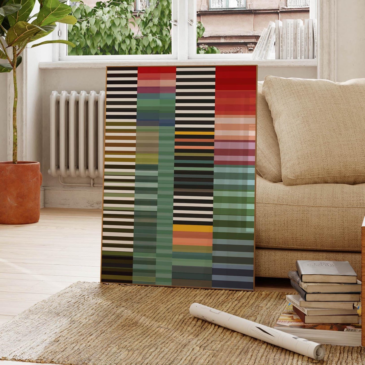 Colorful Stripes Wall Art Print - Modern Abstract Art