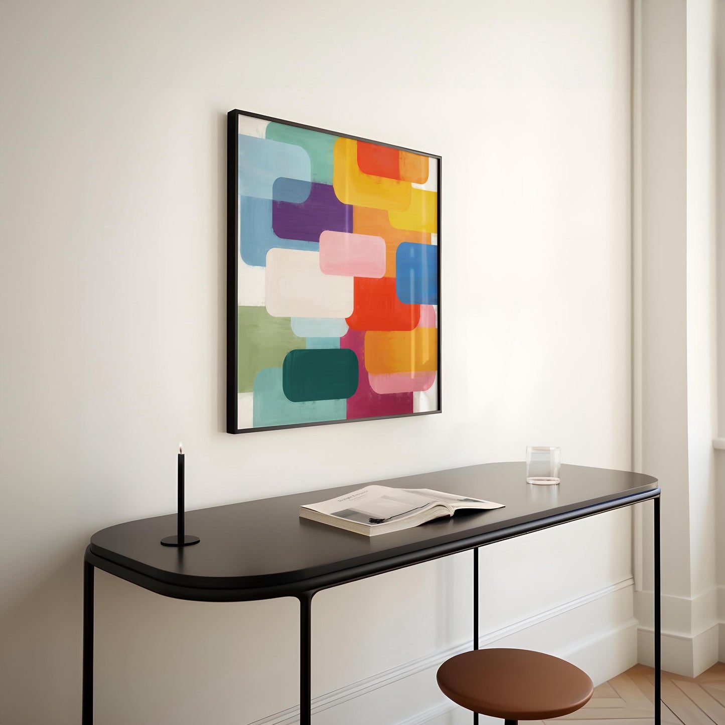 Bright Colorful Abstract Art - Geometric Square