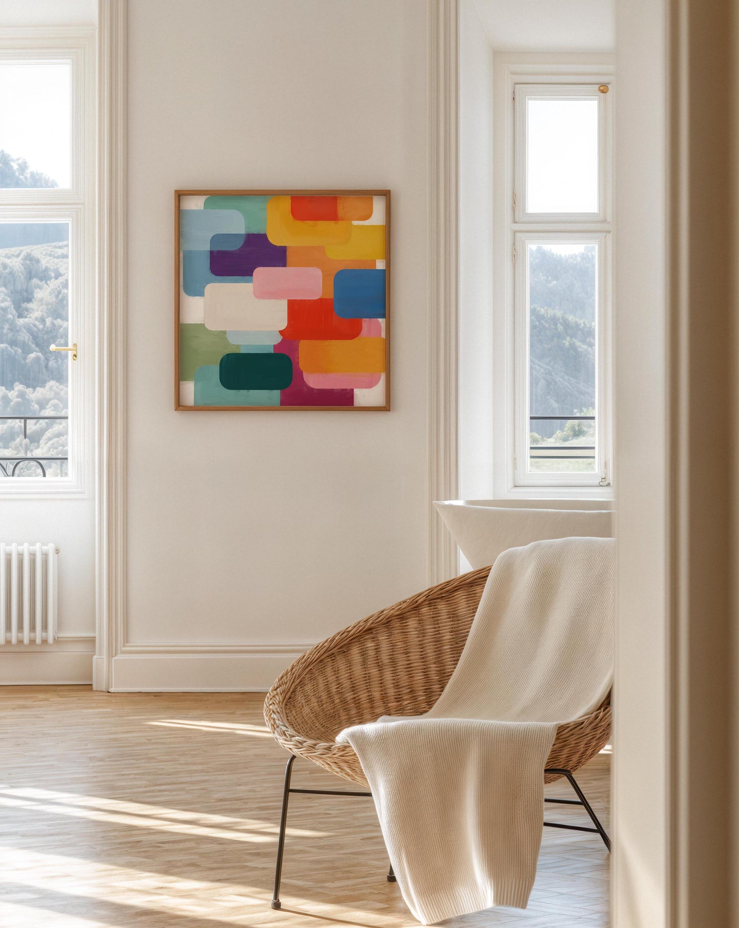Bright Colorful Abstract Art - Geometric Square