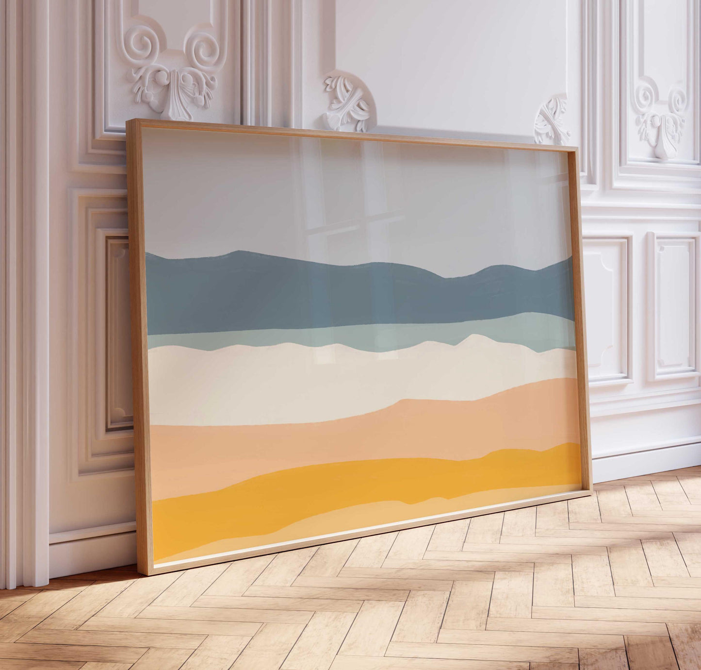 Abstract Beach Landscape Painting - Modern Seascape Art