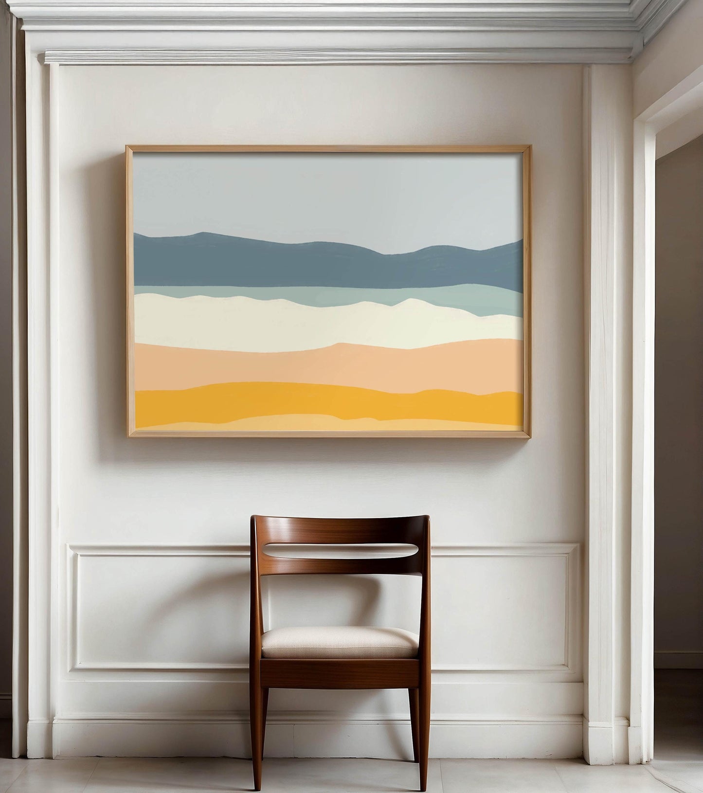Abstract Beach Landscape Painting - Modern Seascape Art