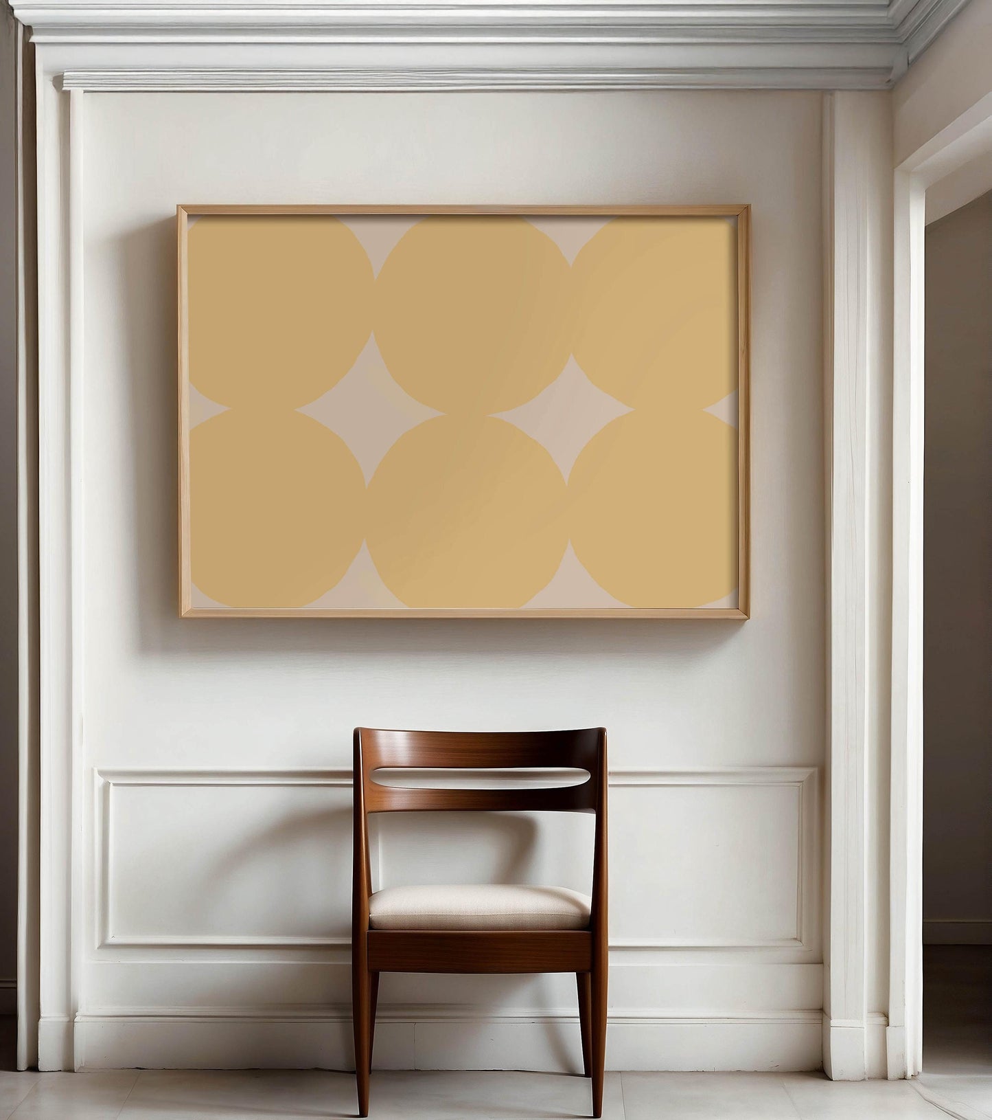 Soft Yellow Abstract Circles Art - Pattern Prints