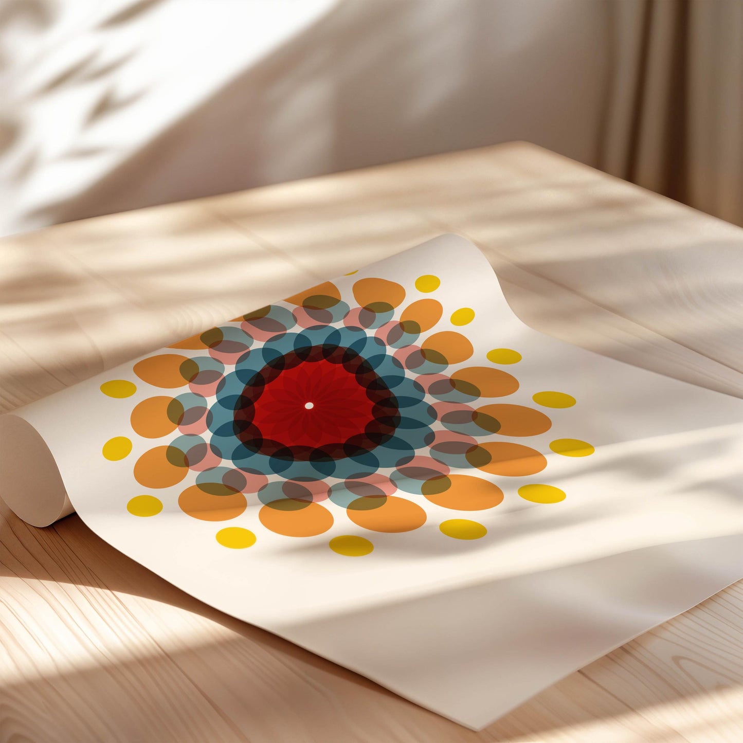 Set of 6 Colorful Mandala Wall Art Prints – Modern Boho Abstract Decor