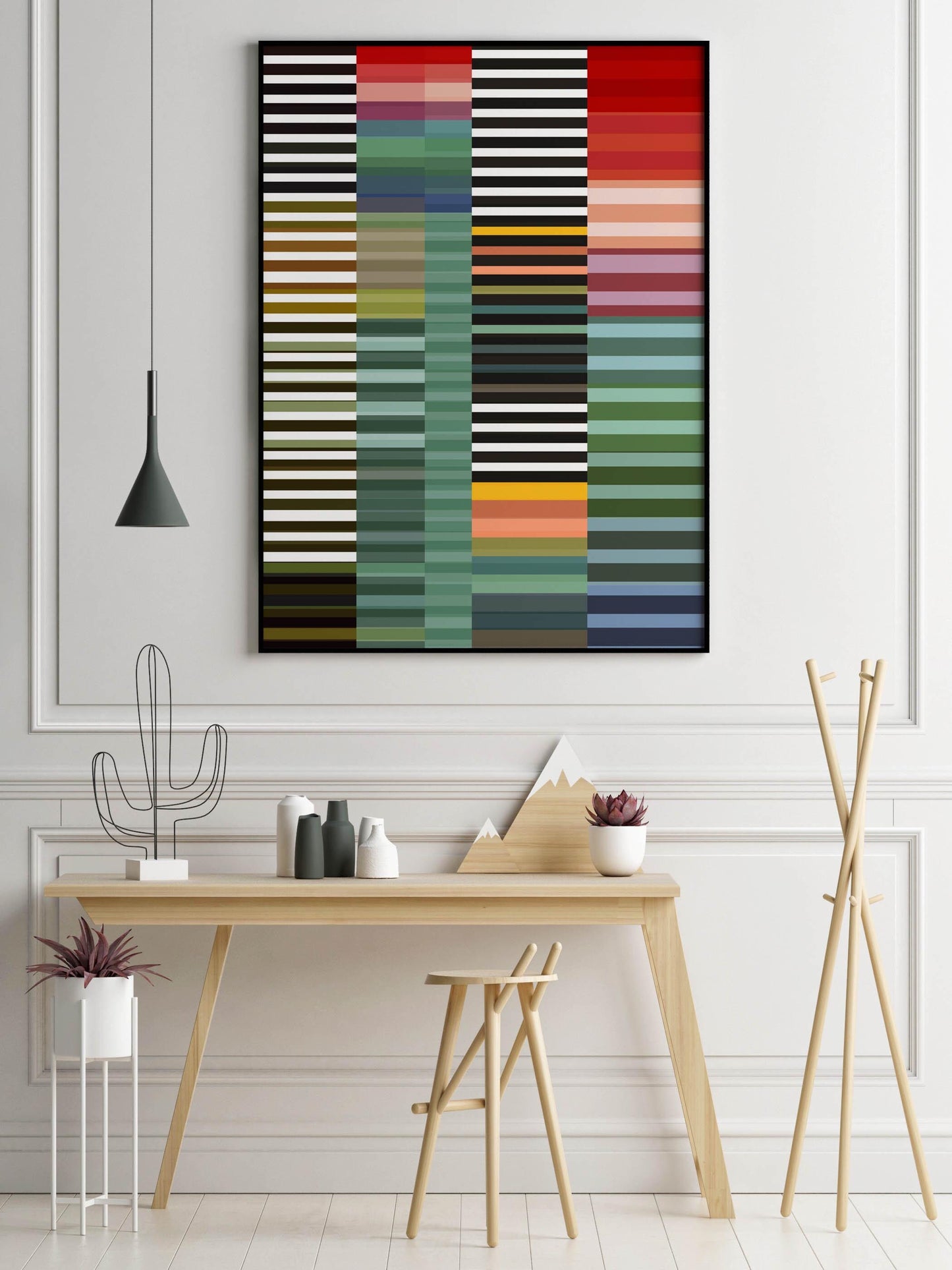 Colorful Stripes Wall Art Print - Modern Abstract Art