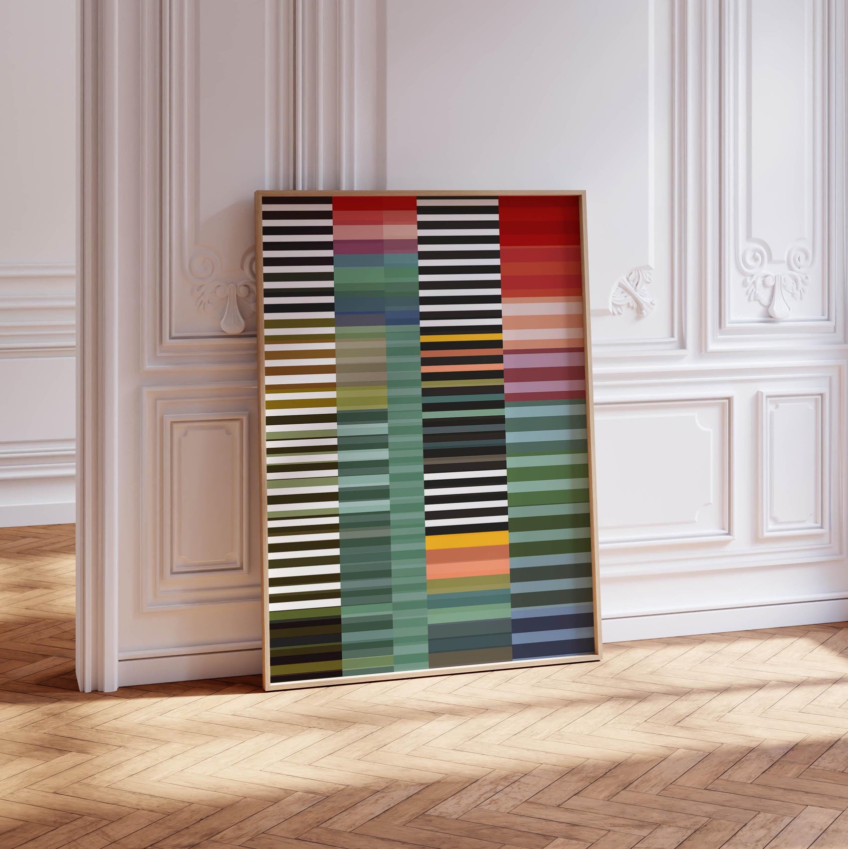 Colorful Stripes Wall Art Print - Modern Abstract Art