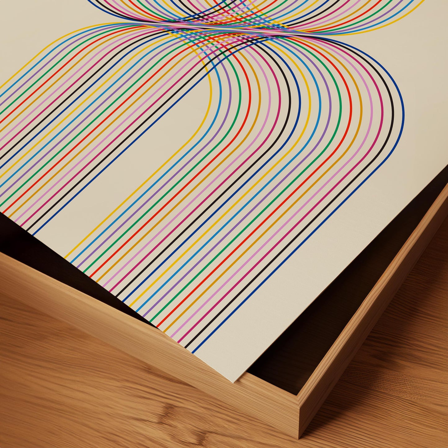 Colorful Line Art Print – Boho Modern Square Print