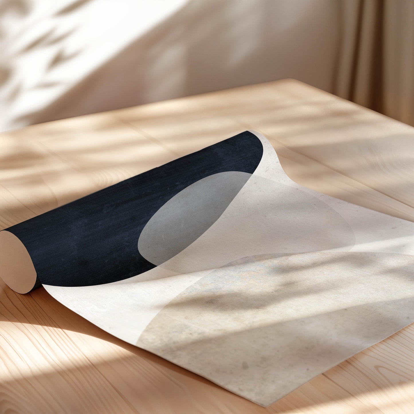 Boho Blue and White Abstract Print - Modern Wall Decor