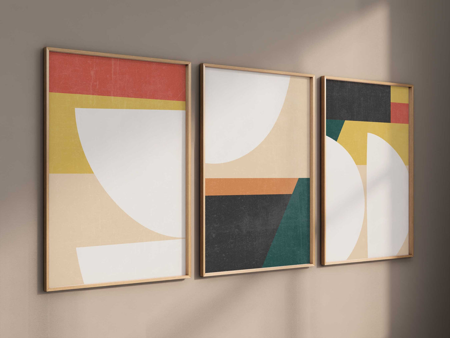 Set of 3 Colorful Mid Century Modern Art Prints