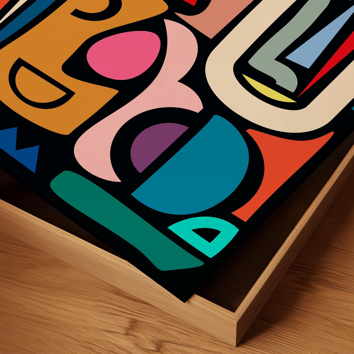 Bold Colorful Abstract Wall Art - Modern Pop Style Print in Square